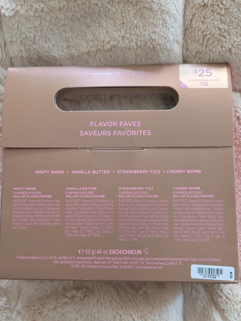 Victoria's Secret Flavor Faves Lip Gloss Quartet - Mint, Pearl, Pink & Red